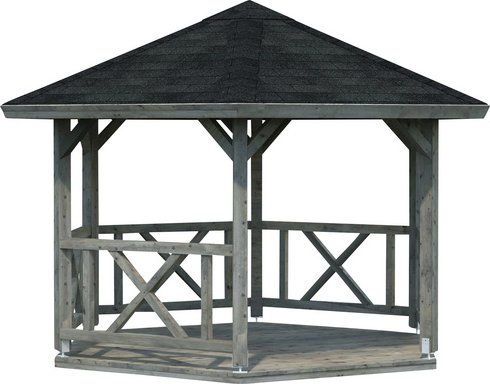 Thumbnail - PALMAKO Pavillon »Betty 1«, Spitzdach, sechseckig, BxHxT: 423 x 313 x 423 cm - grau