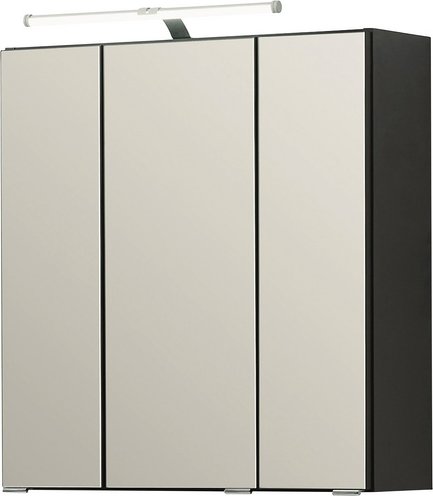 HELD MÖBEL Spiegelschrank »Montreal«, 3-türig, LED, BxH: 60 x 64 cm - grau