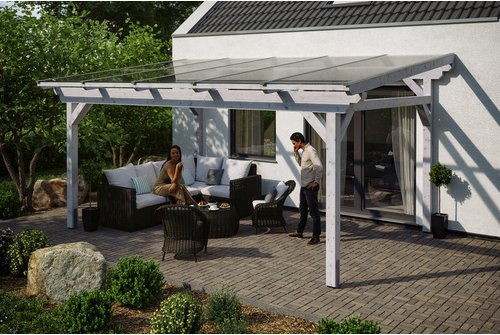 SKANHOLZ Terrassenüberdachung »Sanremo«, Breite: 541 cm, Dach: Polycarbonat (PC), weiß - weiss