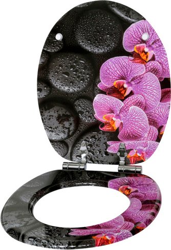 Sanilo WC-Sitz, BxL: 37,7 x 47 cm, Madeira - schwarz