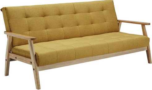 SalesFever Schlafsofa, Breite: 190 cm, senffarben/natur - gelb