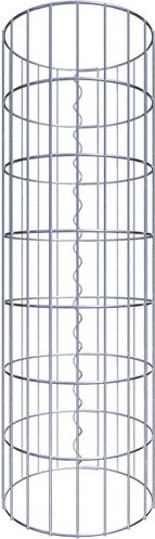 Gabiona Gabionensäule, silbergrau, Maschenweite 5 cm x 10 cm - silberfarben