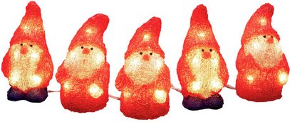 Konstsmide LED-Weihnachtsmann, 5er-Set, Stecker, rot