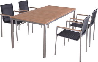 GARDEN PLEASURE Gartenmöbelset »DENVER«, 4 Sitzplätze, max. Belastung: 110 kg - braun