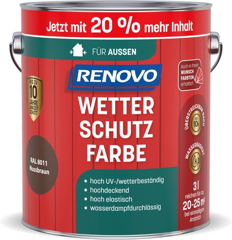 Thumbnail - RENOVO Wetterschutzfarbe - braun