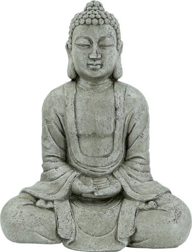 NOOR living Buddha, BxH: 34 x 80 cm, Magnesia, grau