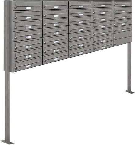 AL BRIEFKASTENSYSTEME Briefkasten, Parteien: 33, Freistehend, BxHxT: 153,196 x 170,0 x 27,5 cm - grau