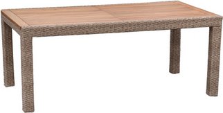 MERXX Gartenmöbelset »Avellino«, 9-tlg., inkl. Auflagen, Aluminium/Kunststoffgeflecht/Akazie - beige