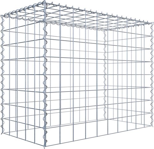 Gabiona Gabione, silbergrau, Maschenweite 10 cm x 10 cm, Spirale - silberfarben