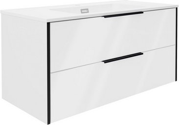 FACKELMANN Waschplatz-Set »Flair«, inkl. Gussmarmorbecken Weiss, Weiss/Weiss, 1010 x 493 x 465 mm