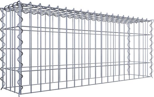 Thumbnail - Gabiona Gabione, silbergrau, Maschenweite 5 cm x 10 cm, Spirale - silberfarben