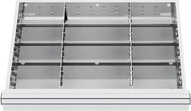 Simplaflex Fächer-Einteilung, BxT: 600 x 450 mm, Metall - silberfarben