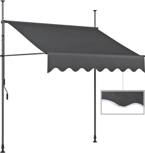 GARDEN PLEASURE Klemmmarkise, anthrazit, polyester - grau