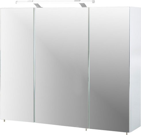 SCHILDMEYER Spiegelschrank »Dorina«, BxHxT: 90 x x 16 cm, 3-türig, weiß - weiss