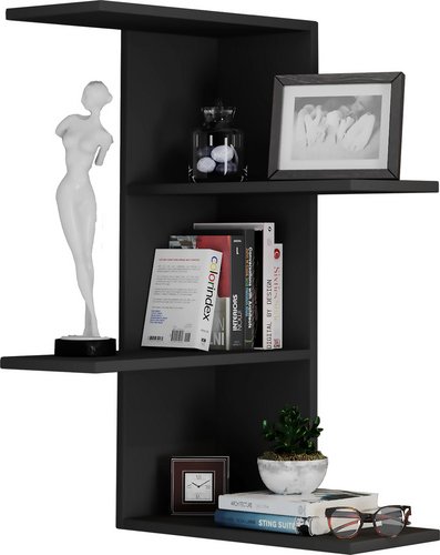 VCM Eckregal »Balos«, BxHxL: 45 x 77 x 45 cm, Holzwerkstoff - schwarz