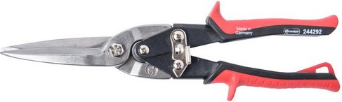 CONNEX Hebelblechschere, Geradeschneidend, schwarz/rot, Metall/Kunststoff