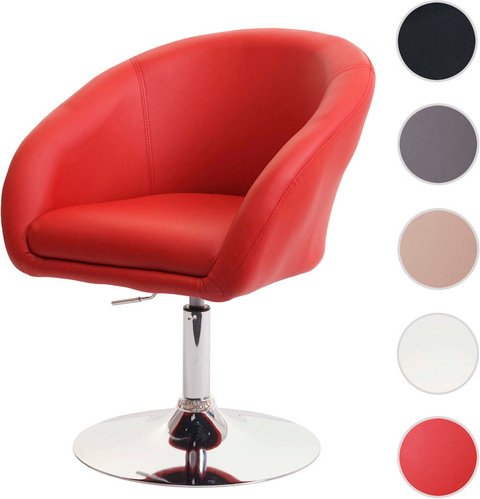 MVG Esszimmerstuhl »MVG-F19«, Höhenverstellbare Sitzfläche - rot