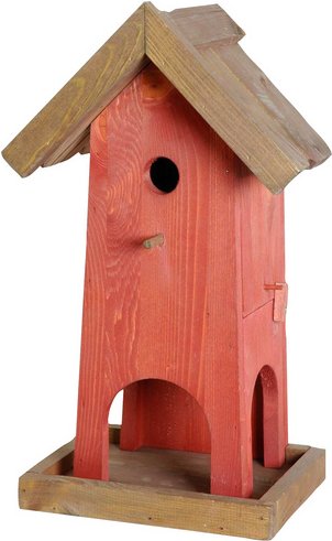 DOBAR Nistkasten »Red House«, für Wildvögel, Kiefernholz, braun/rot