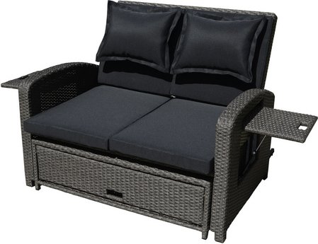 GARDEN PLEASURE Gartensofa »NIZZA«, Stahl, inkl. Auflagen, BxHxT: 117 x 93 x 74 cm - grau