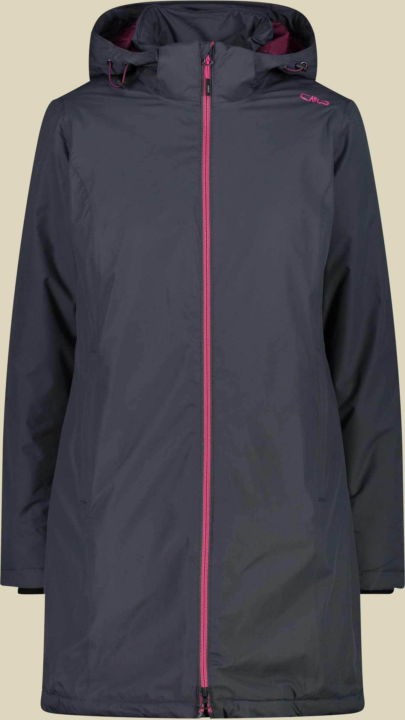 Woman Coat Zip Hood 32Z1406 Größe 38 Farbe U911 titanio