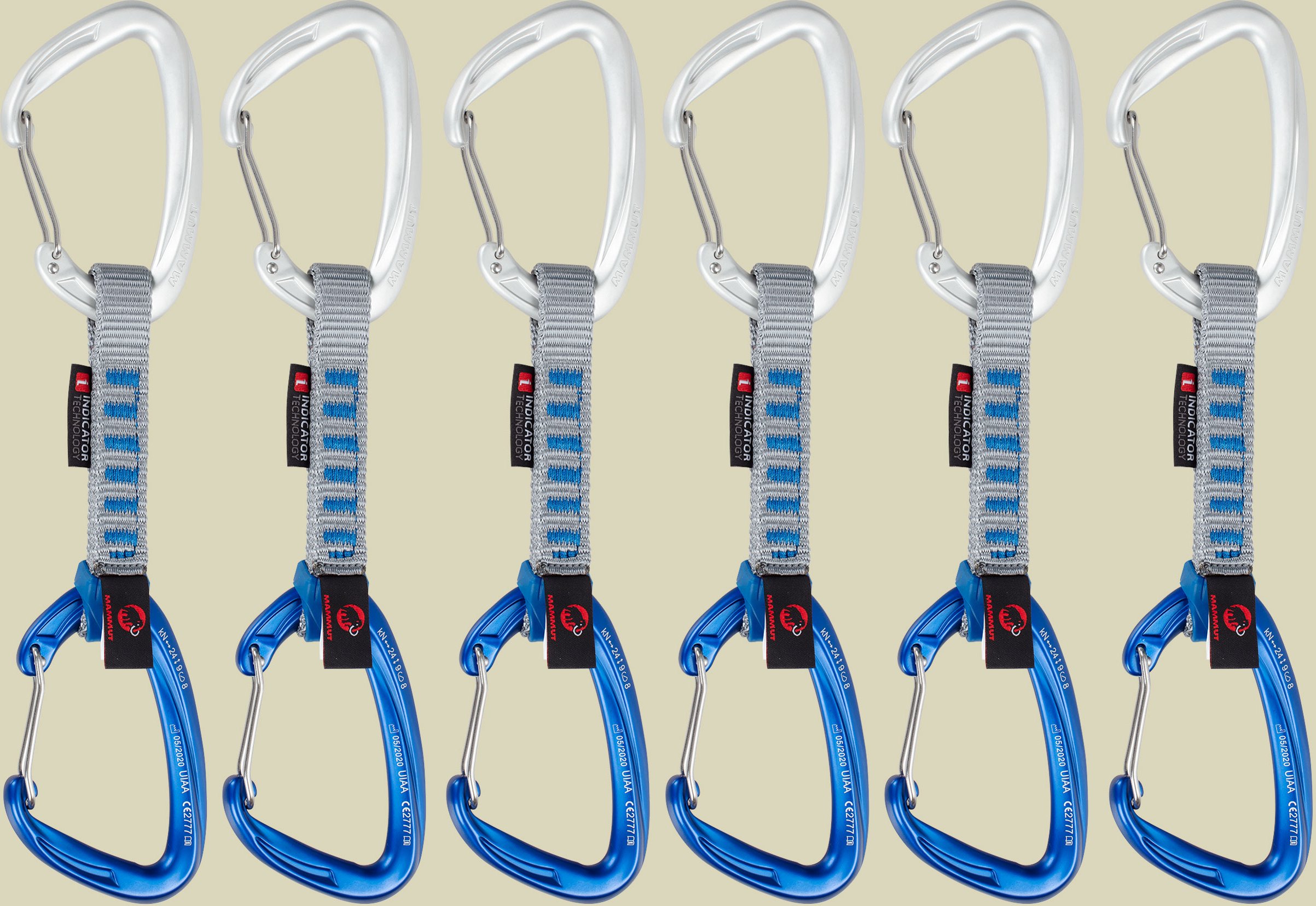 Crag Wire 10 cm Indicator 6-Pack Quickdraws Größe 10 cm Farbe silver-ultramarine