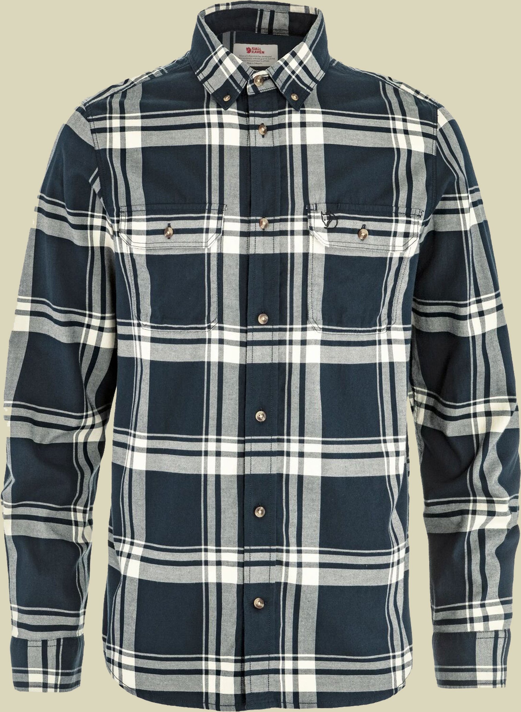 Övik Light Flannel Shirt Men M grau - Farbe dark navy-chalk white