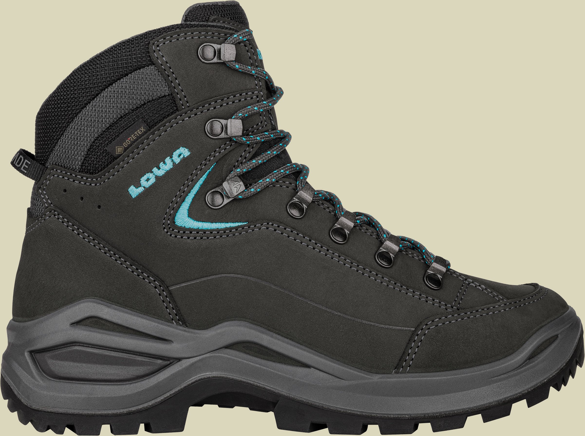 Renegade Evo GTX Mid Wide Women UK 5,5 grau - asphalt/türkis