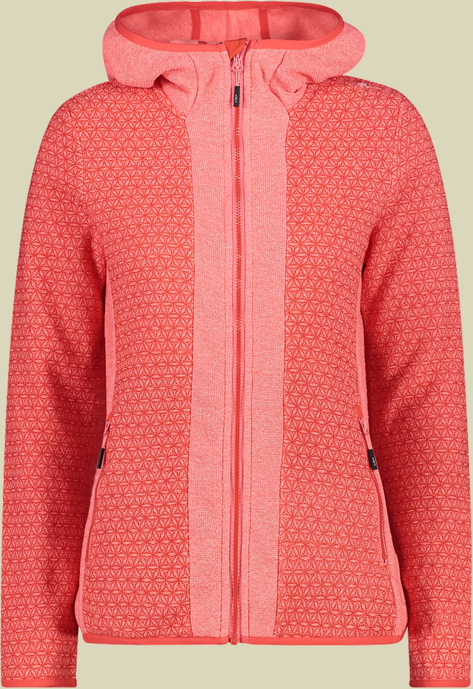 Woman Jacket Fix Hood Knitted 32H5696 Größe 42 Farbe C574 corallo