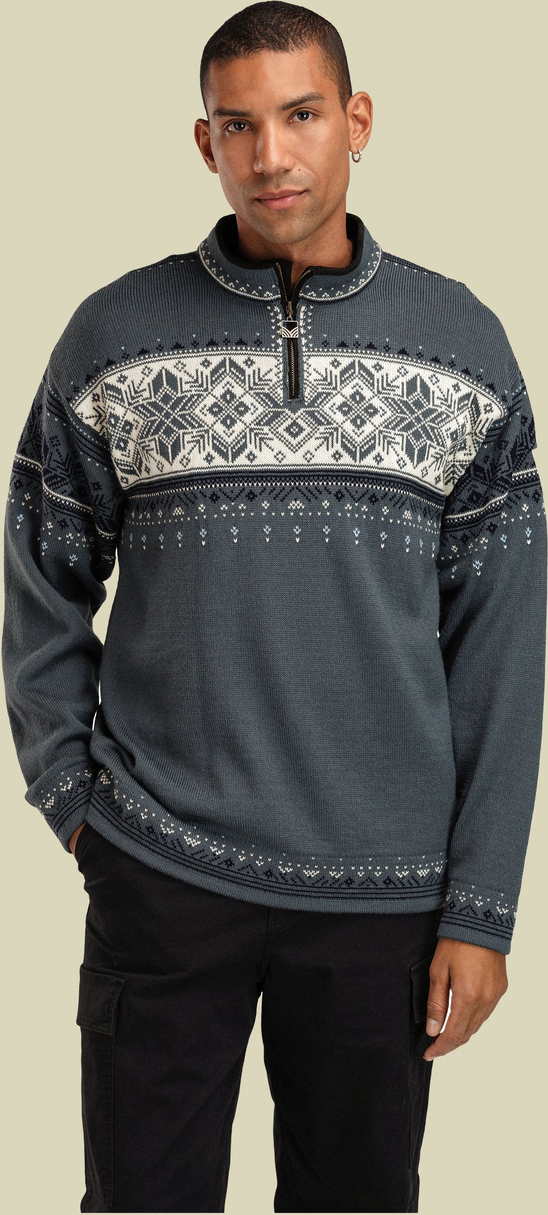 Blyfjell Sweater Men grau XL - steel/off white/navy