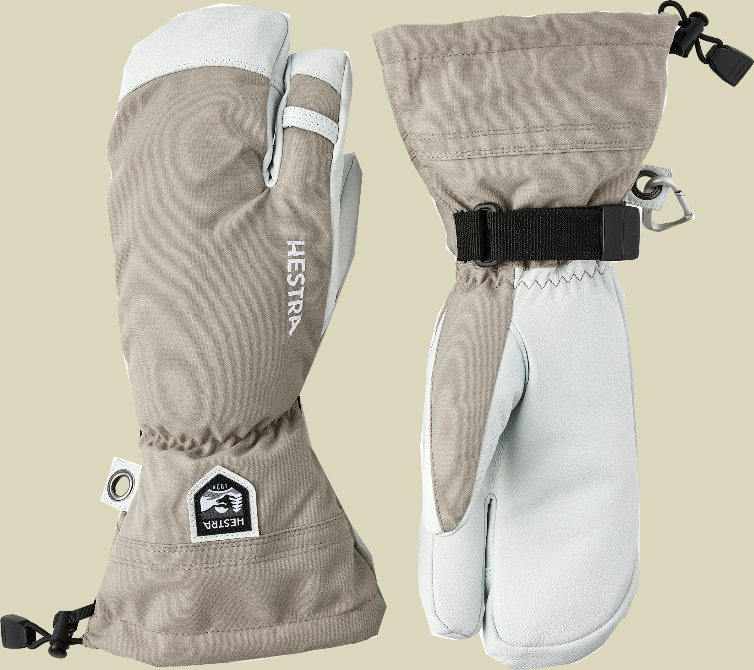 Army Leather Heli Ski 3-Finger grün 7 - Farbe khaki