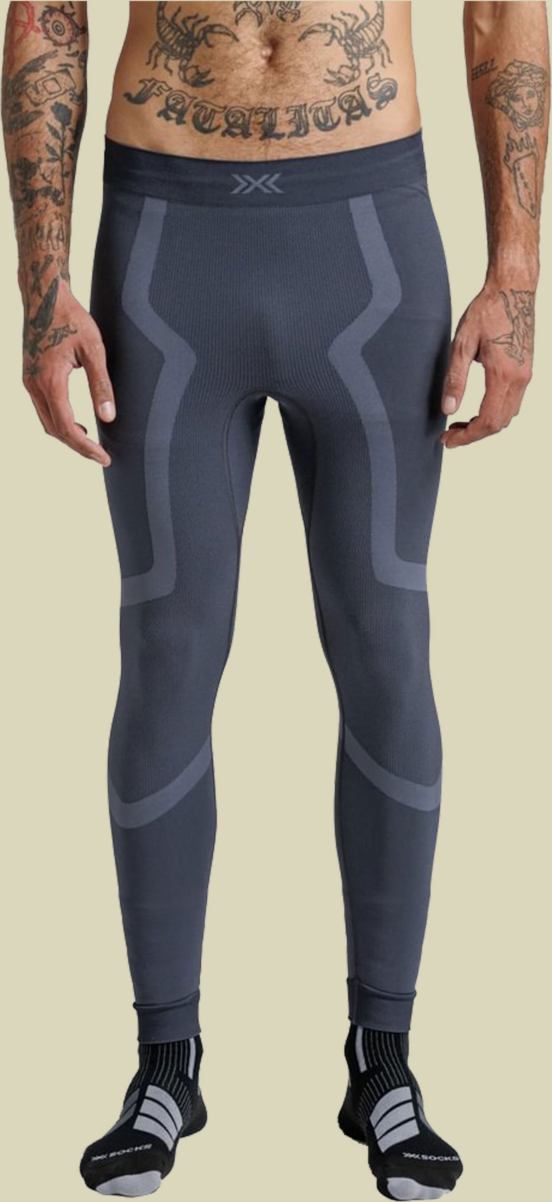 X-BIONIC X-Ential Long Tights Men M grau - anthracite