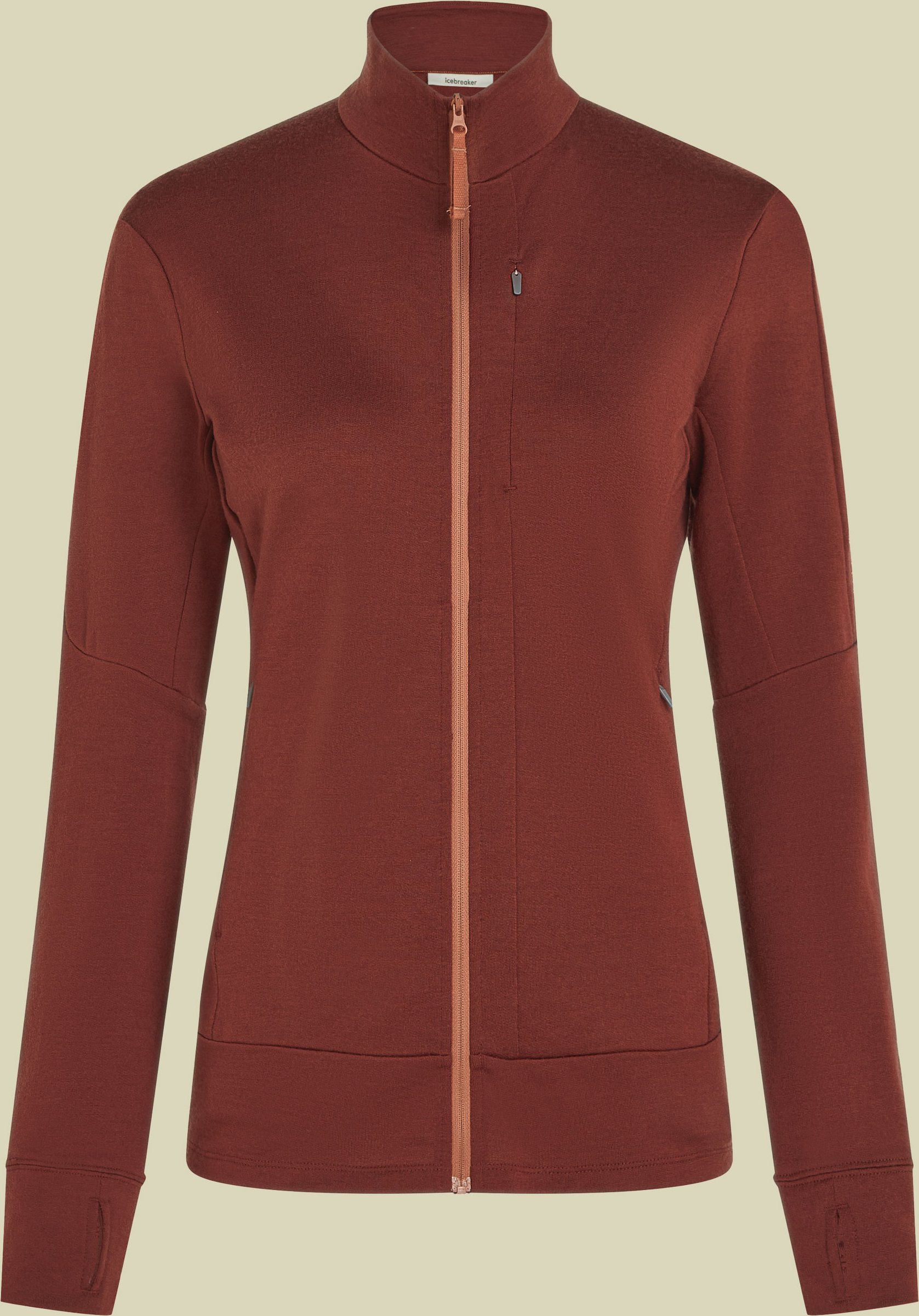 Merino 260 Quantum IV LS Zip Women L braun - port/cedar wood