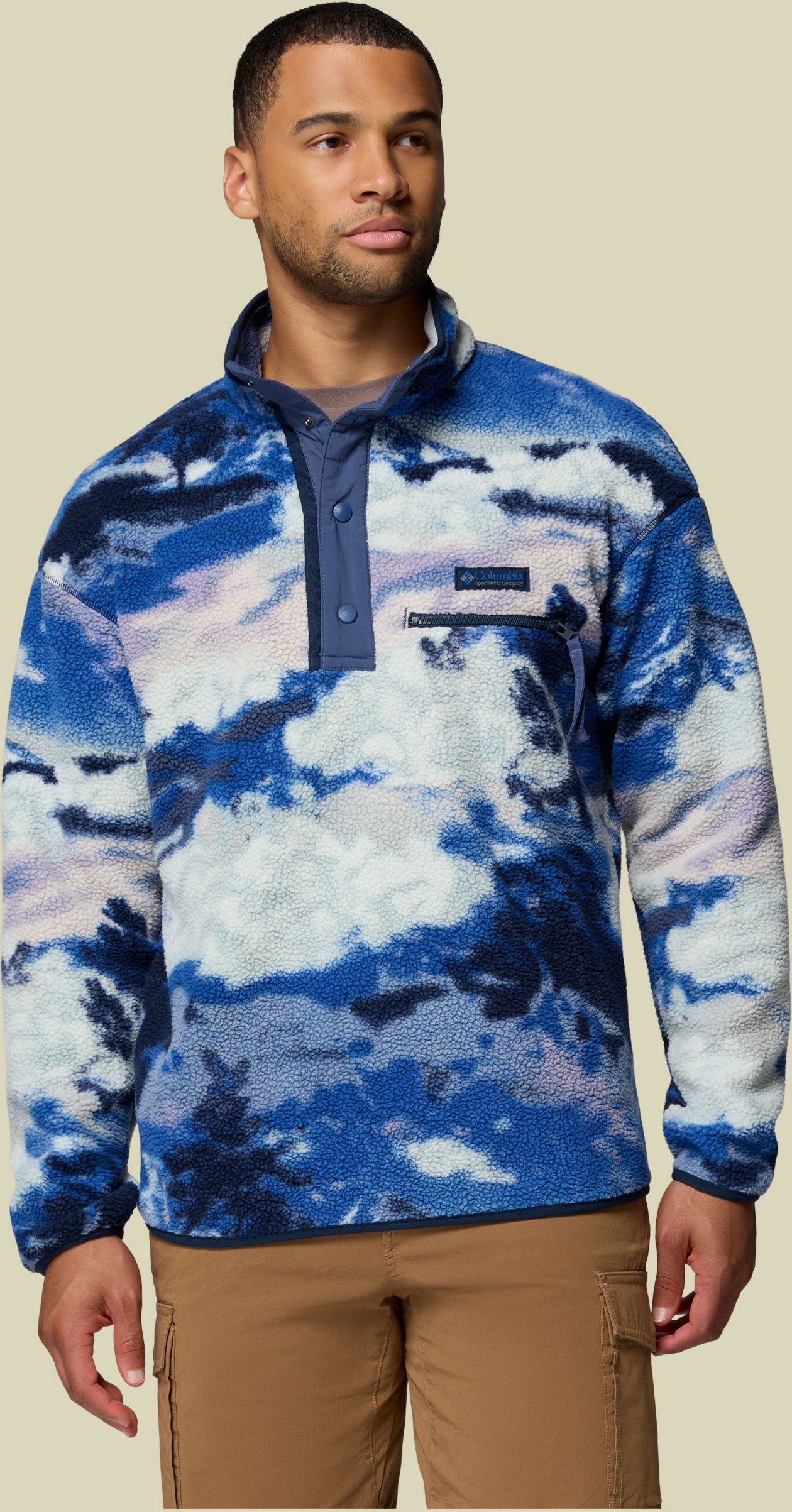 Helvetia II Printed Half Snap Fleece Men M mehrfarbig blau I - collegiate navy,dreaming