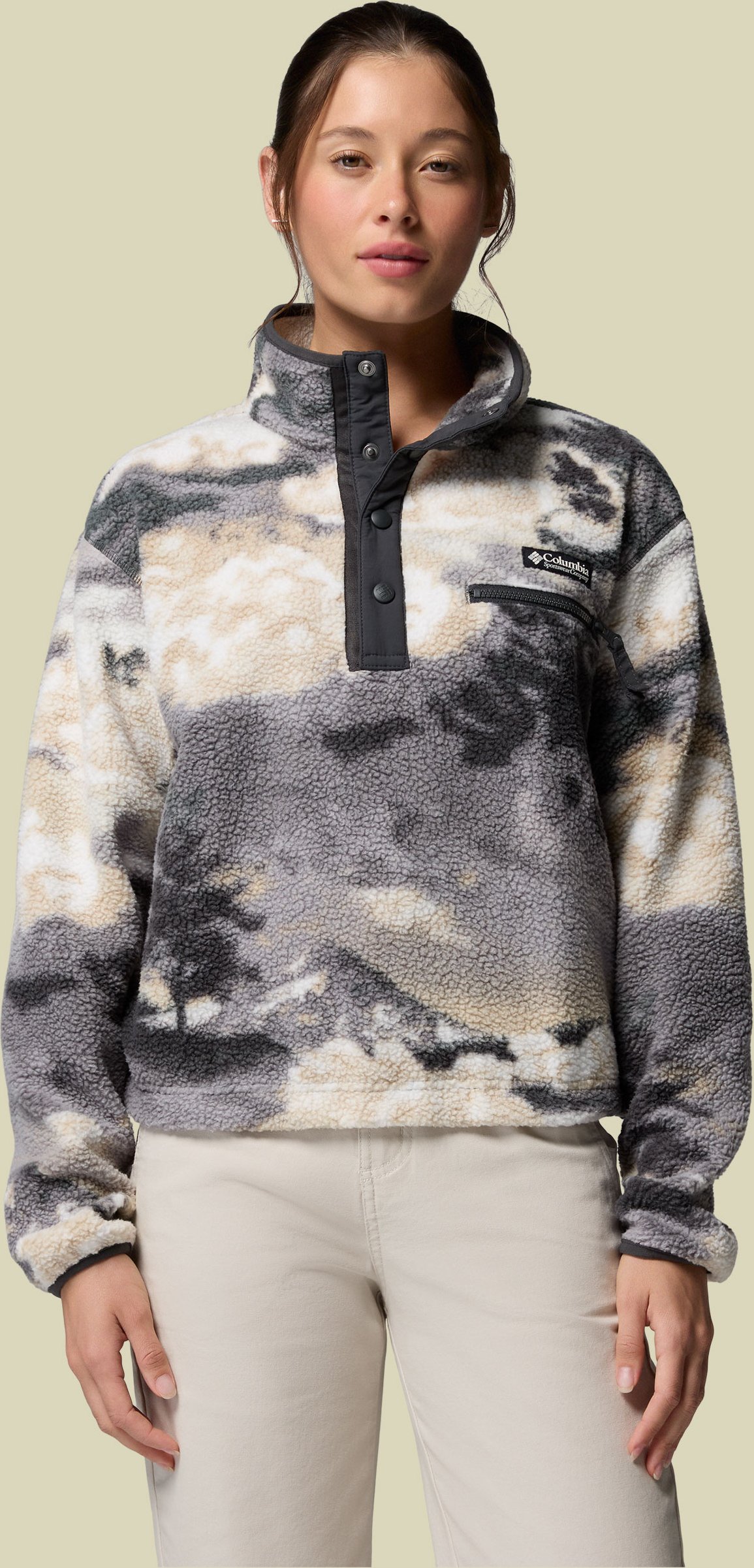 Helvetia II Printed Cropped Half Snap Women L mehrfarbig grau - shark,dreaming