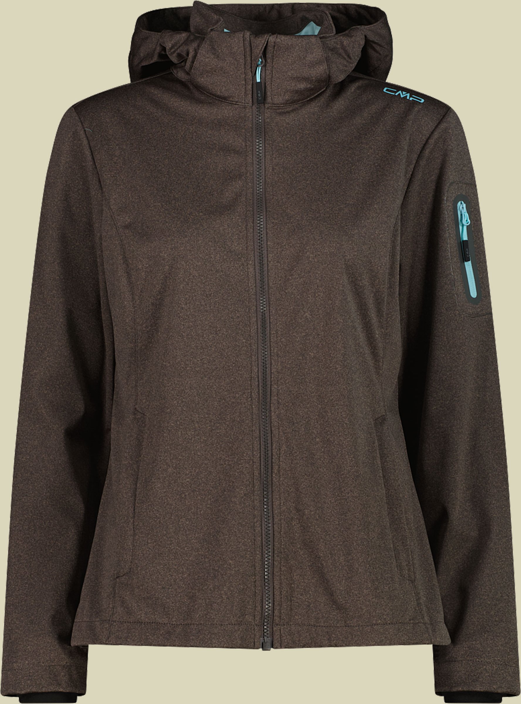 Woman Jacket Zip Hood Light Softshell M 39A5016M braun 48 - Farbe darker toffee