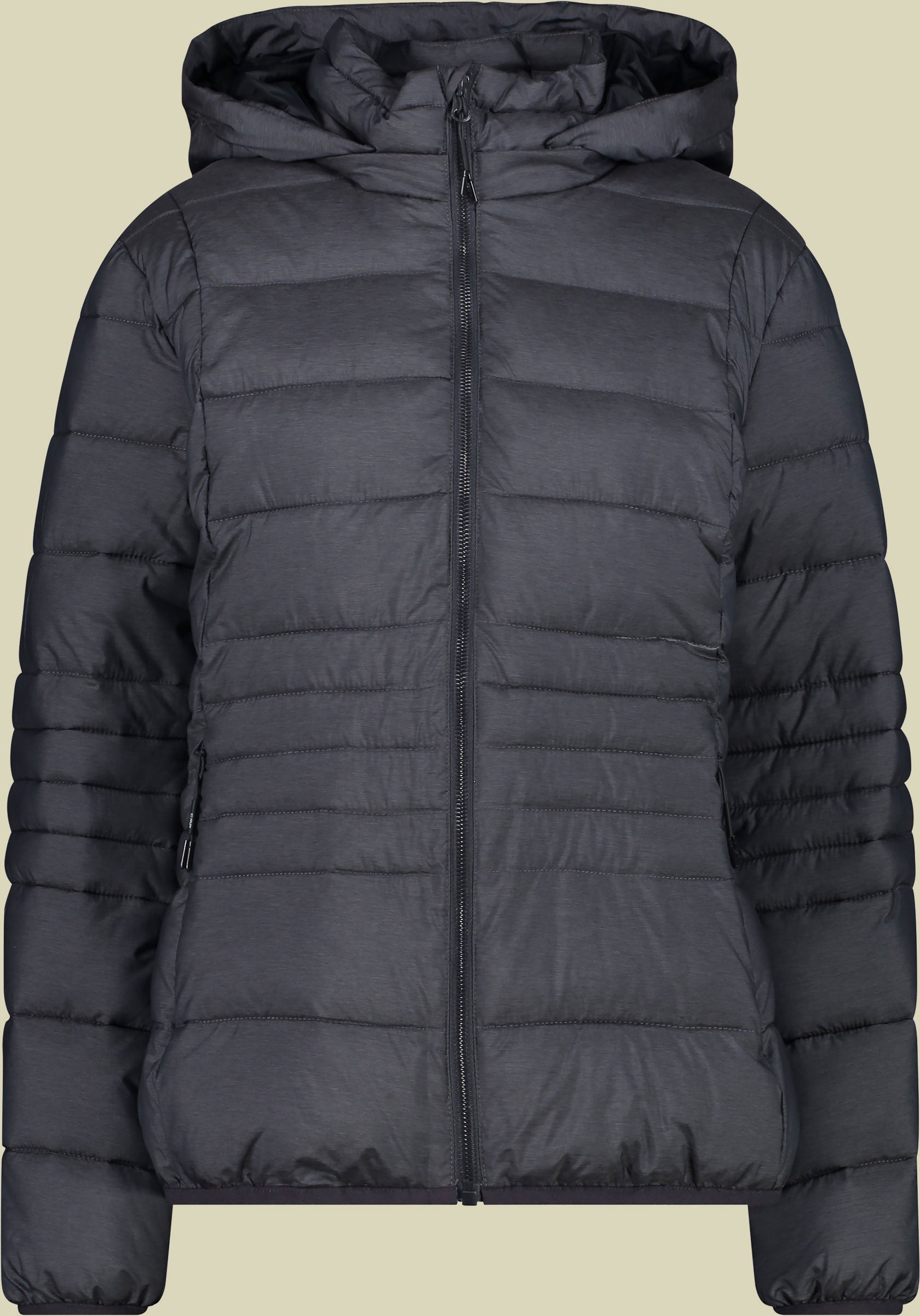 Woman Jacket Snaps Hood Ripstop Melange 33K1706M Größe 42 Farbe graffite melange