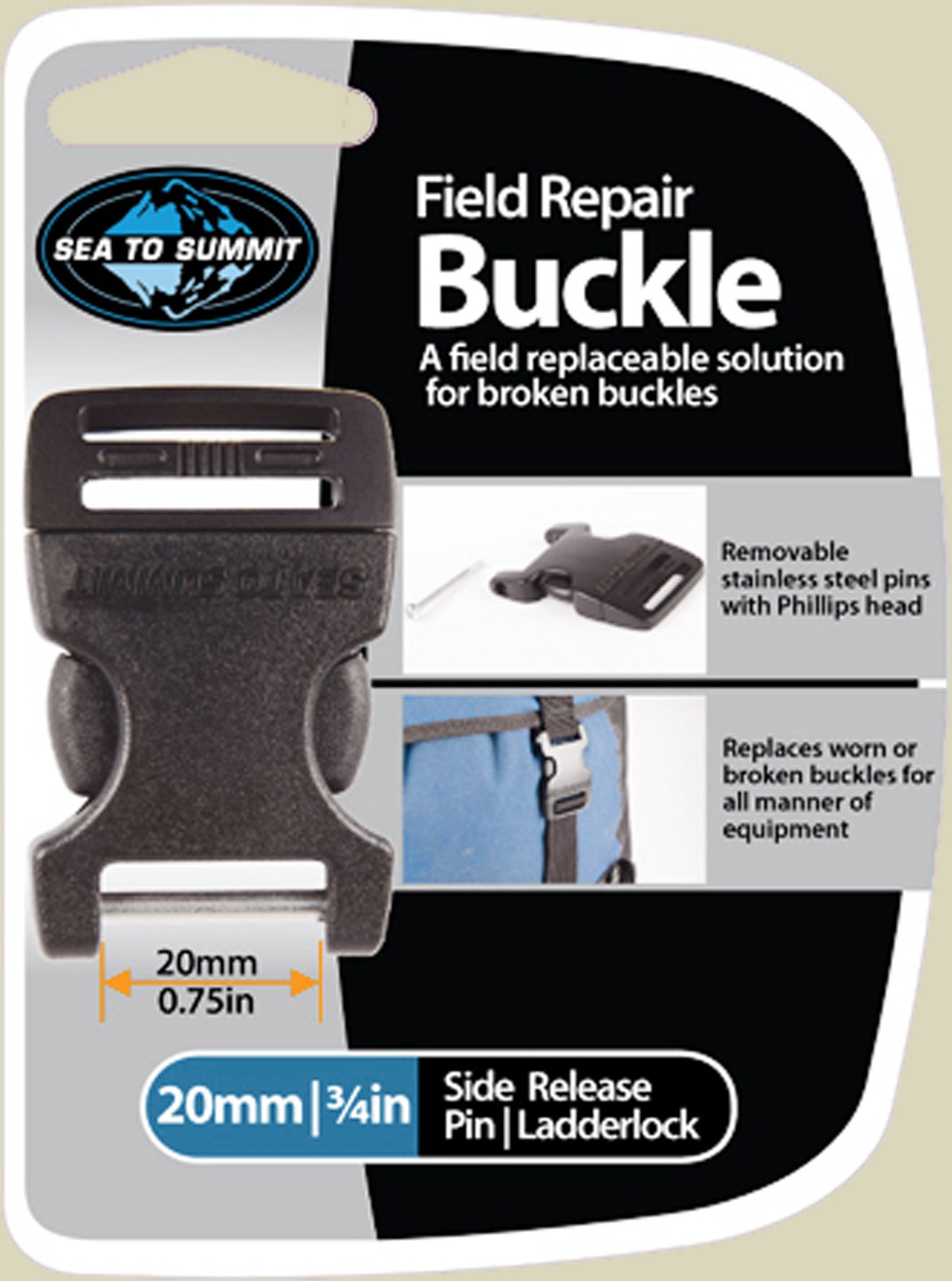 Field Repair Buckle Side Release 20 mm (1Pin) für Gurtbänder bis 20 mm