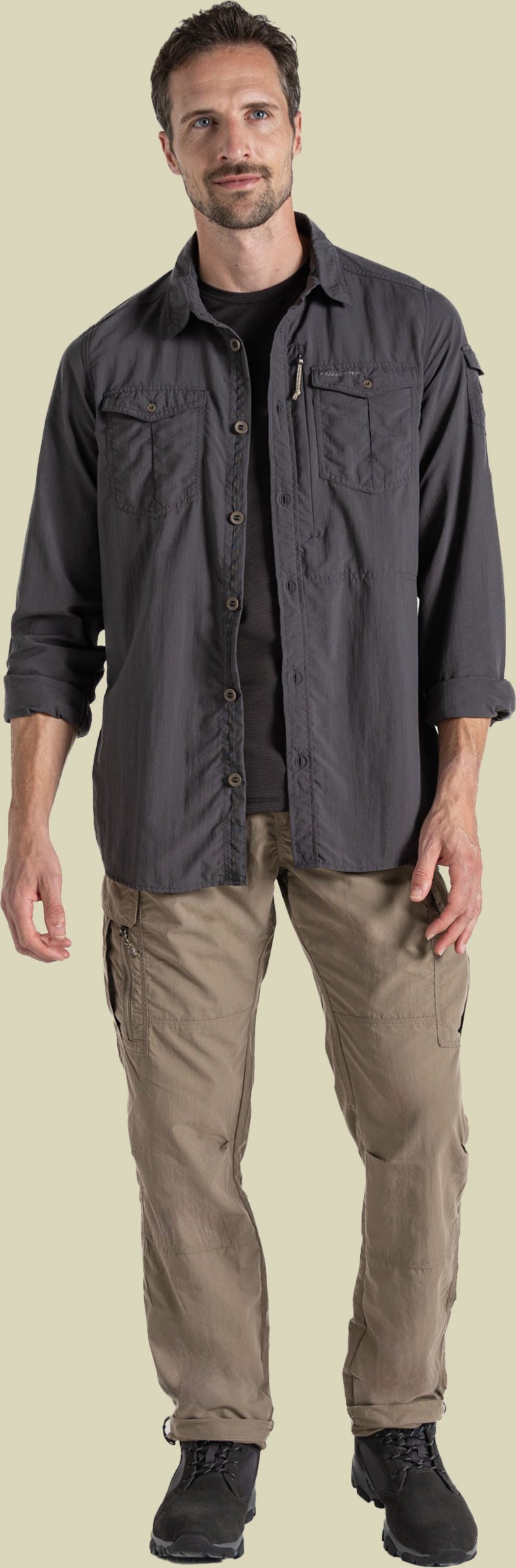 NosiLife Adventure Long Sleeved Shirt III Men S schwarz - black pepper