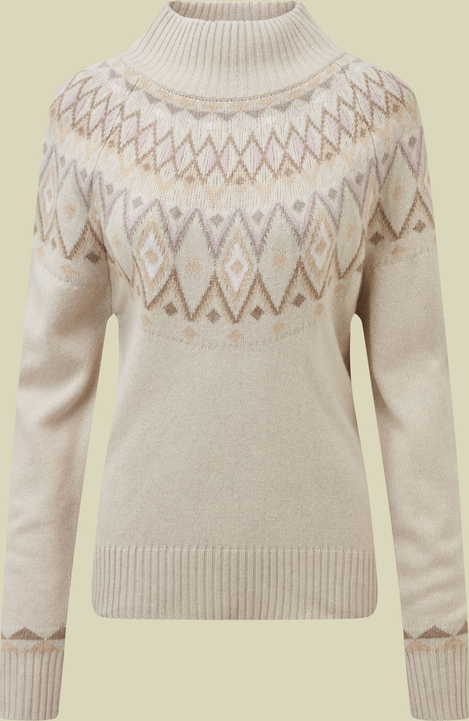 Indu Mock Neck Sweater Women M beige - Farbe ecru