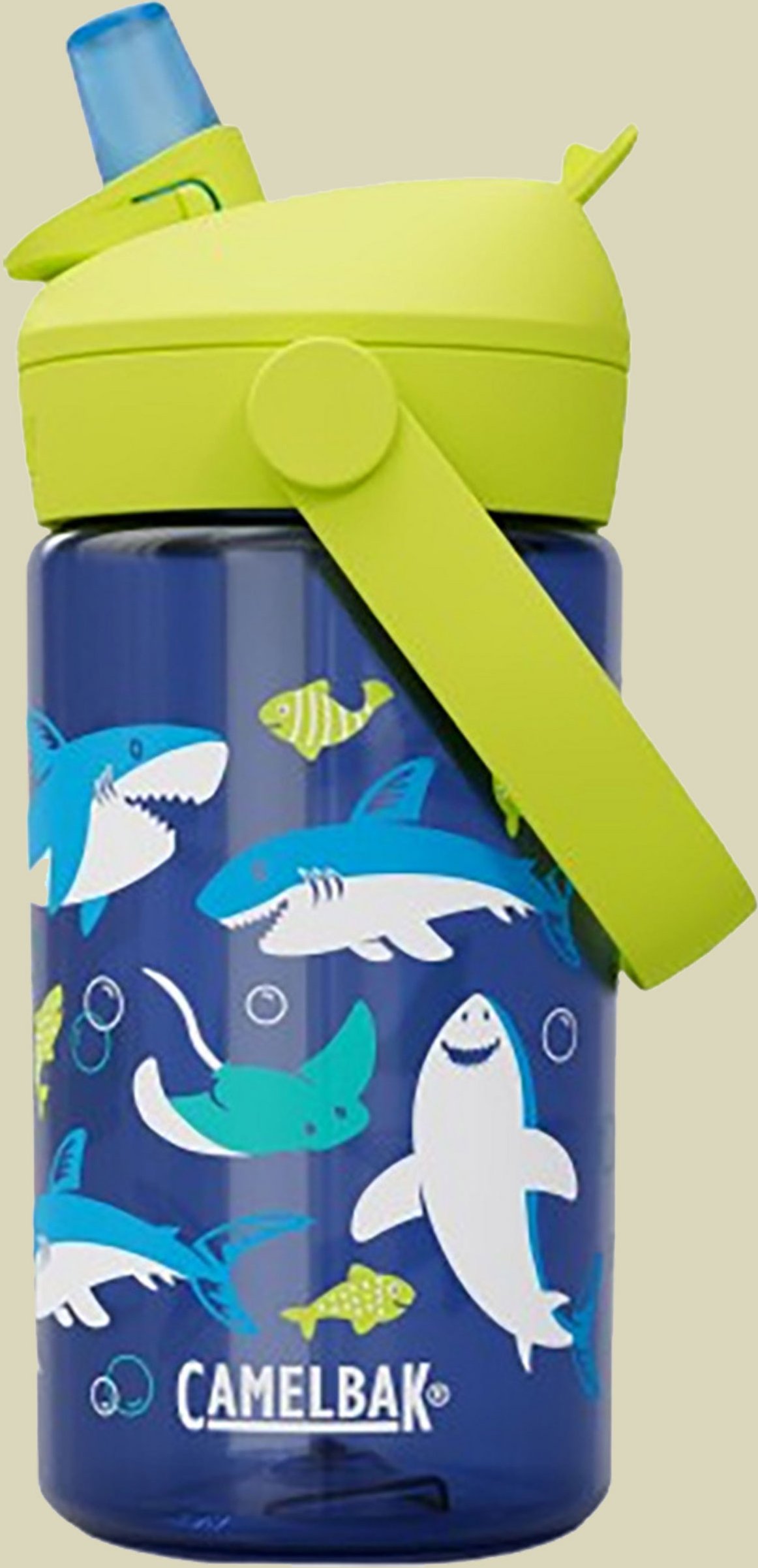 Thrive Flip Straw Kids 0,4 L grün - sharks and rays