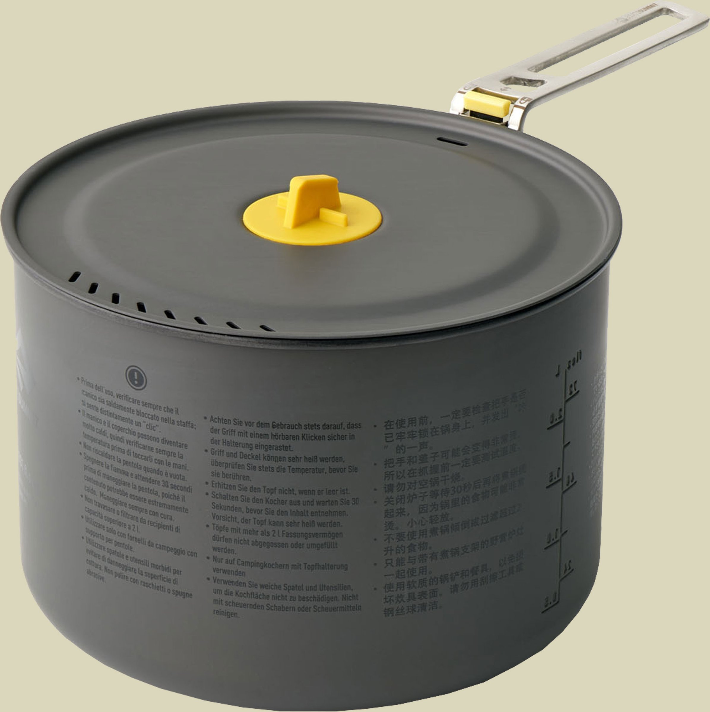Frontier UL Pot 3L grau - aluminium hard anodised grey