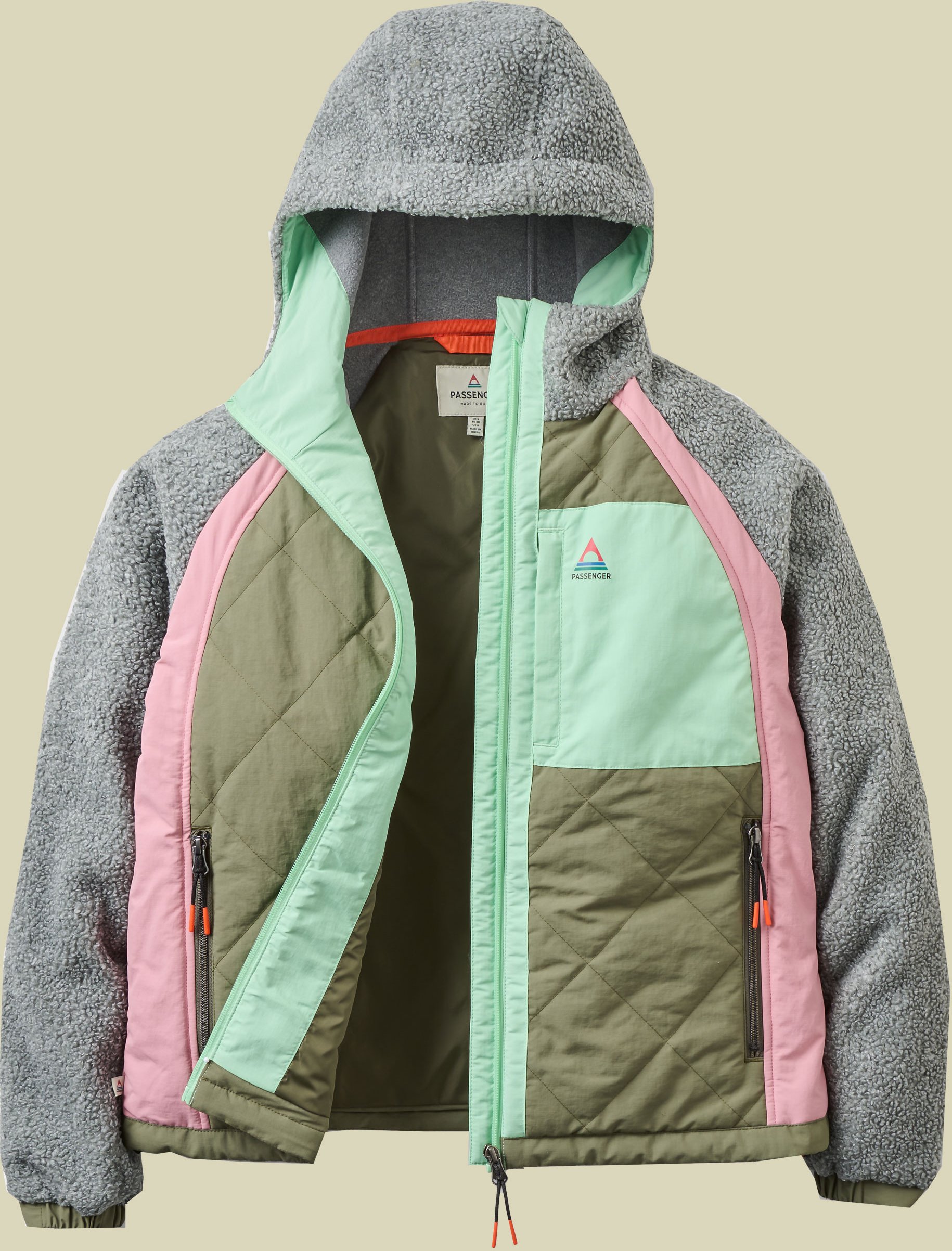 Lara Quilted Jacket Women S mehrfarbig - grey marl/dusty olive