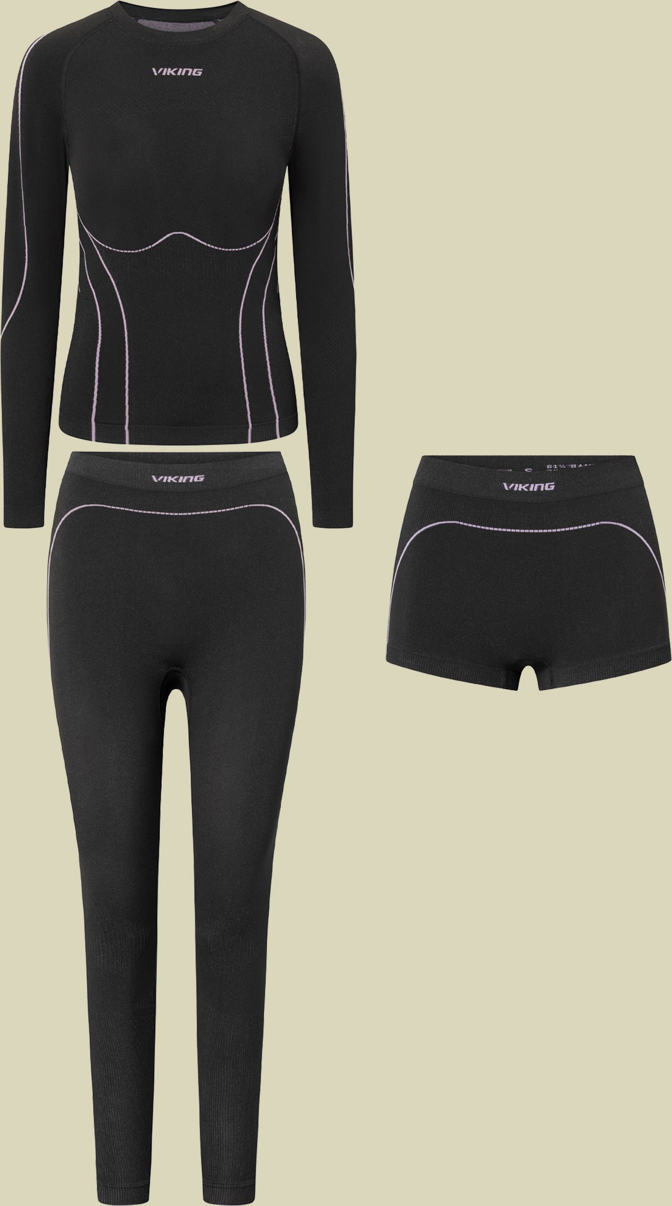 Base Layer Etna 2.0 Set Woman XL schwarz - Farbe black/purple