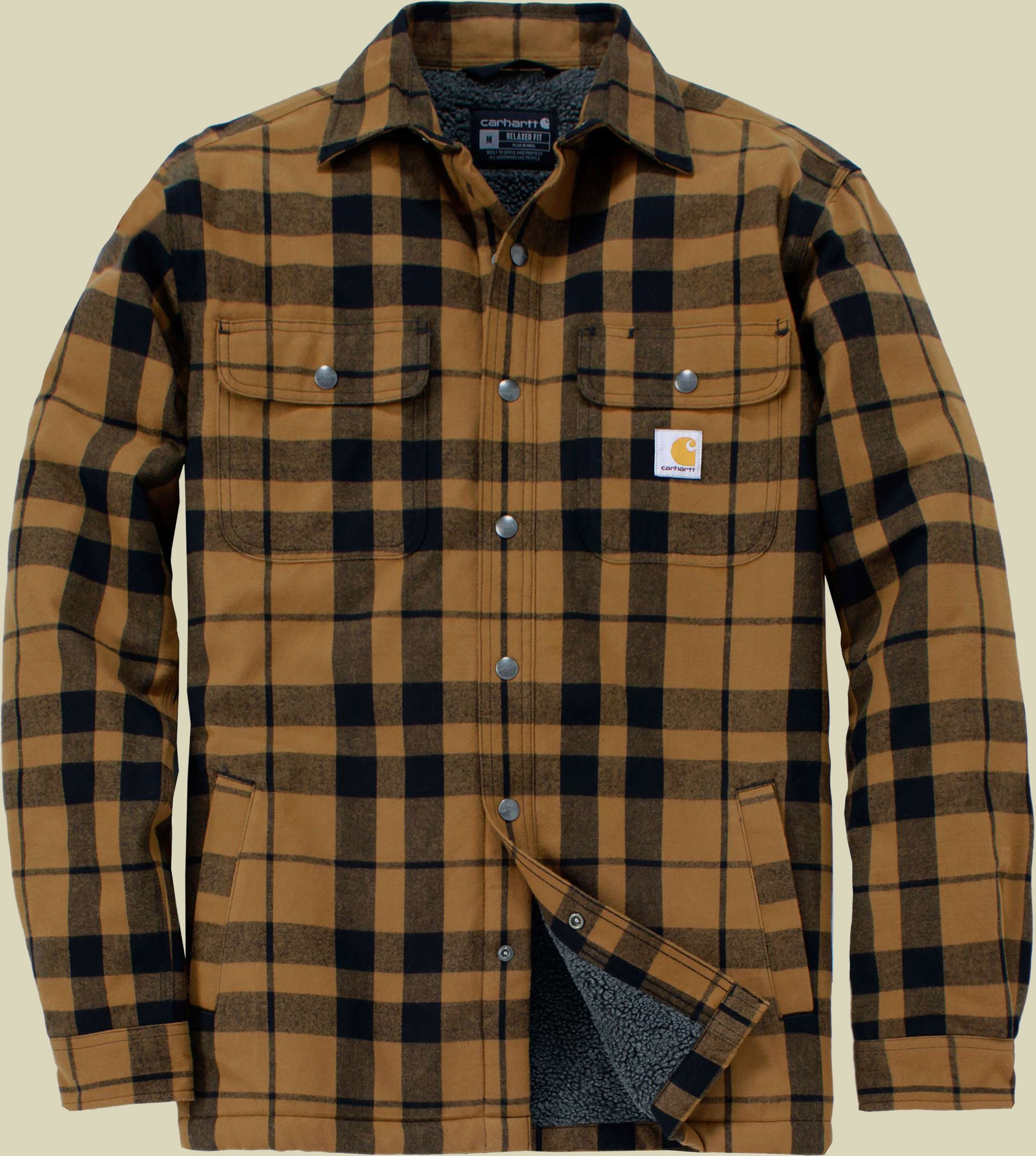 Relaxed Fit Flannel Sherpa-Lined Shirt Men S braun - carhartt brown