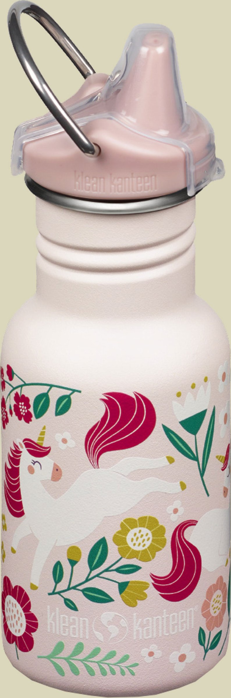 Thumbnail - Kid Kanteen Classic Narrow mit Sippy Cap rosa 355 - leaping unicorn