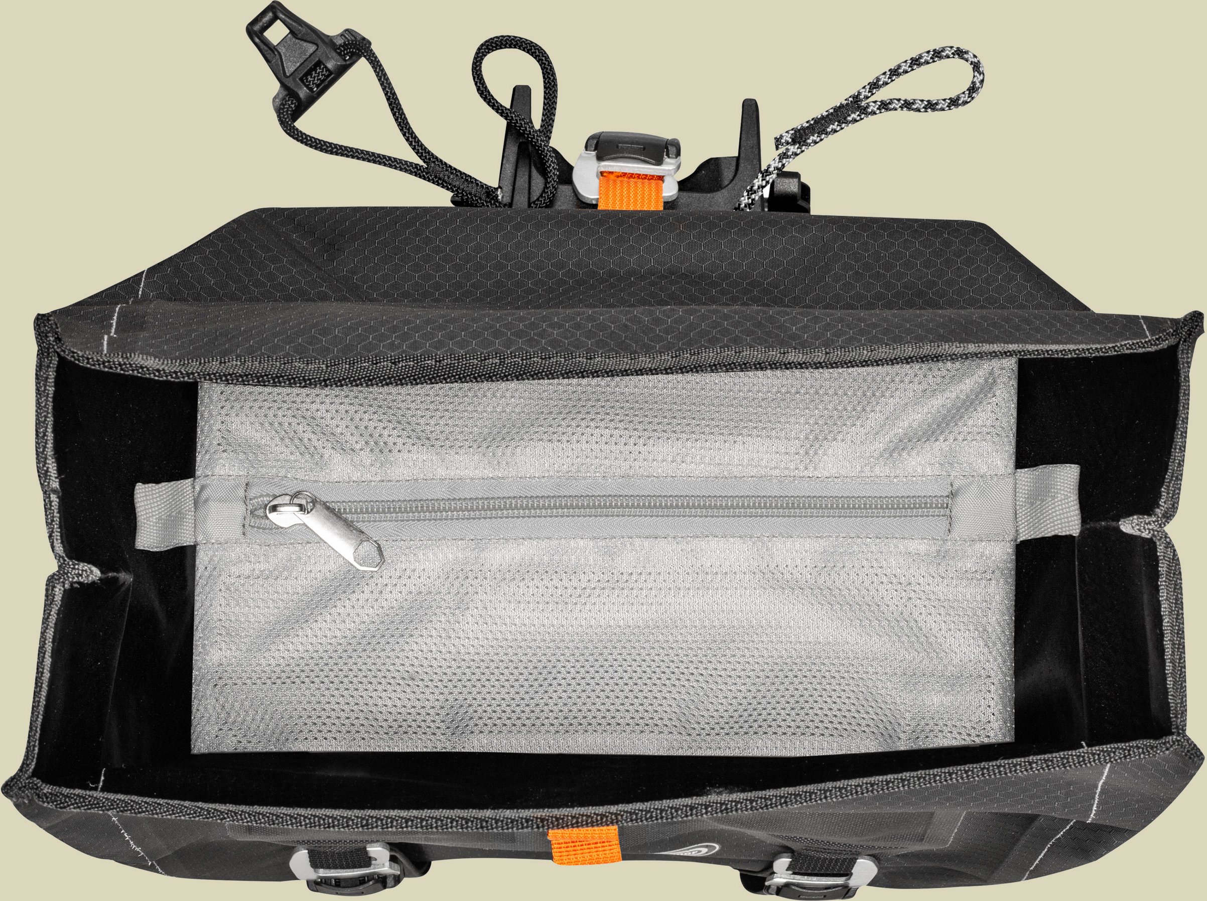 Handlebar-Pack QR Inner Pocket Größe 8 x 22 x 16 cm (HxBxT) Farbe light grey