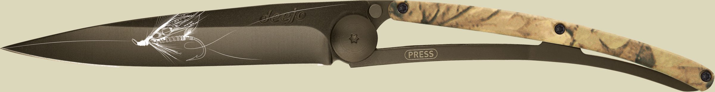 Deejo Taschenmesser 37g Schwarz Braun Camo Größe one size Farbe Silver Wilkinson