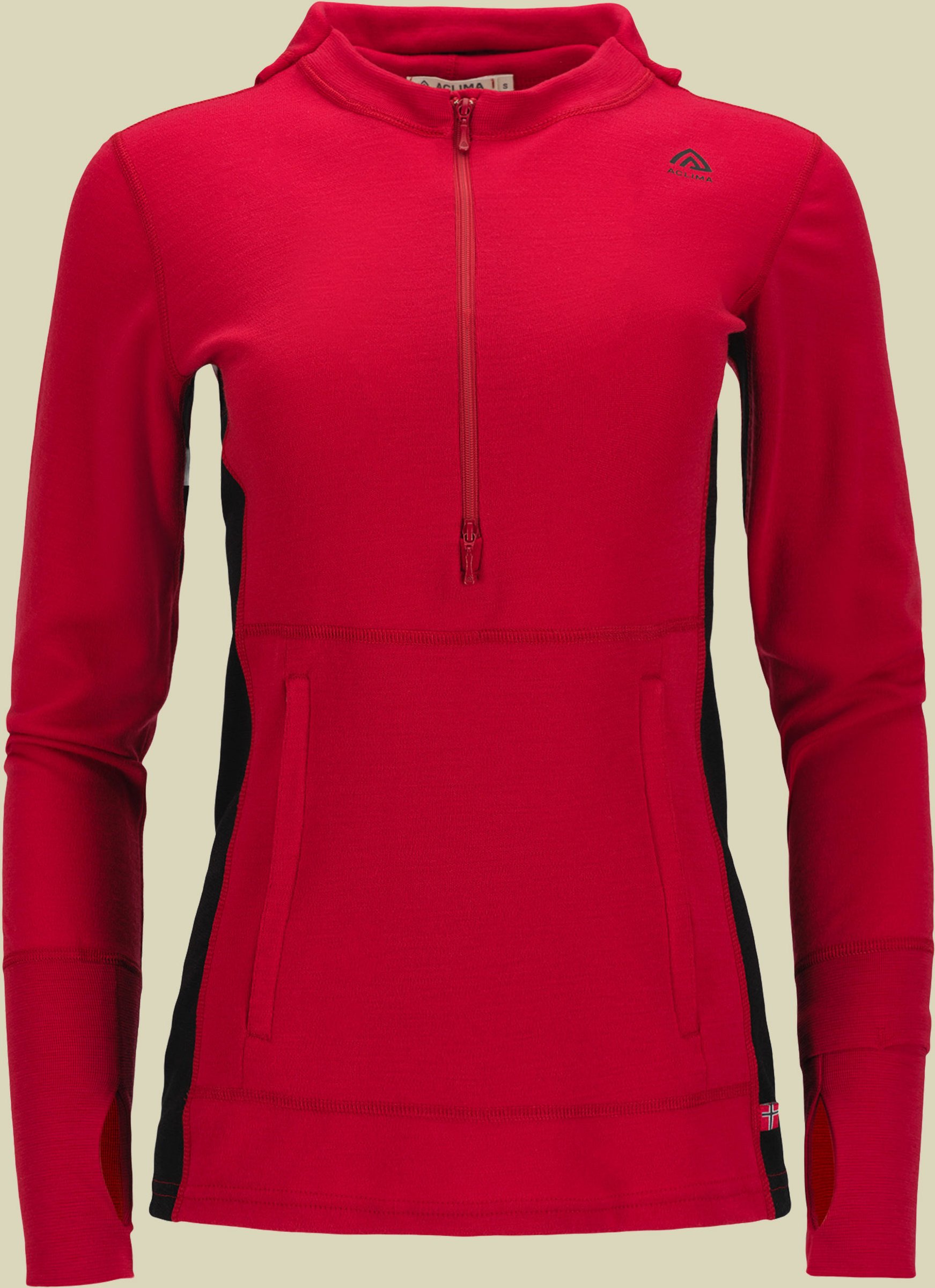 Warmwool Hoodie W.Zip Women rot XL - jester red/jet black