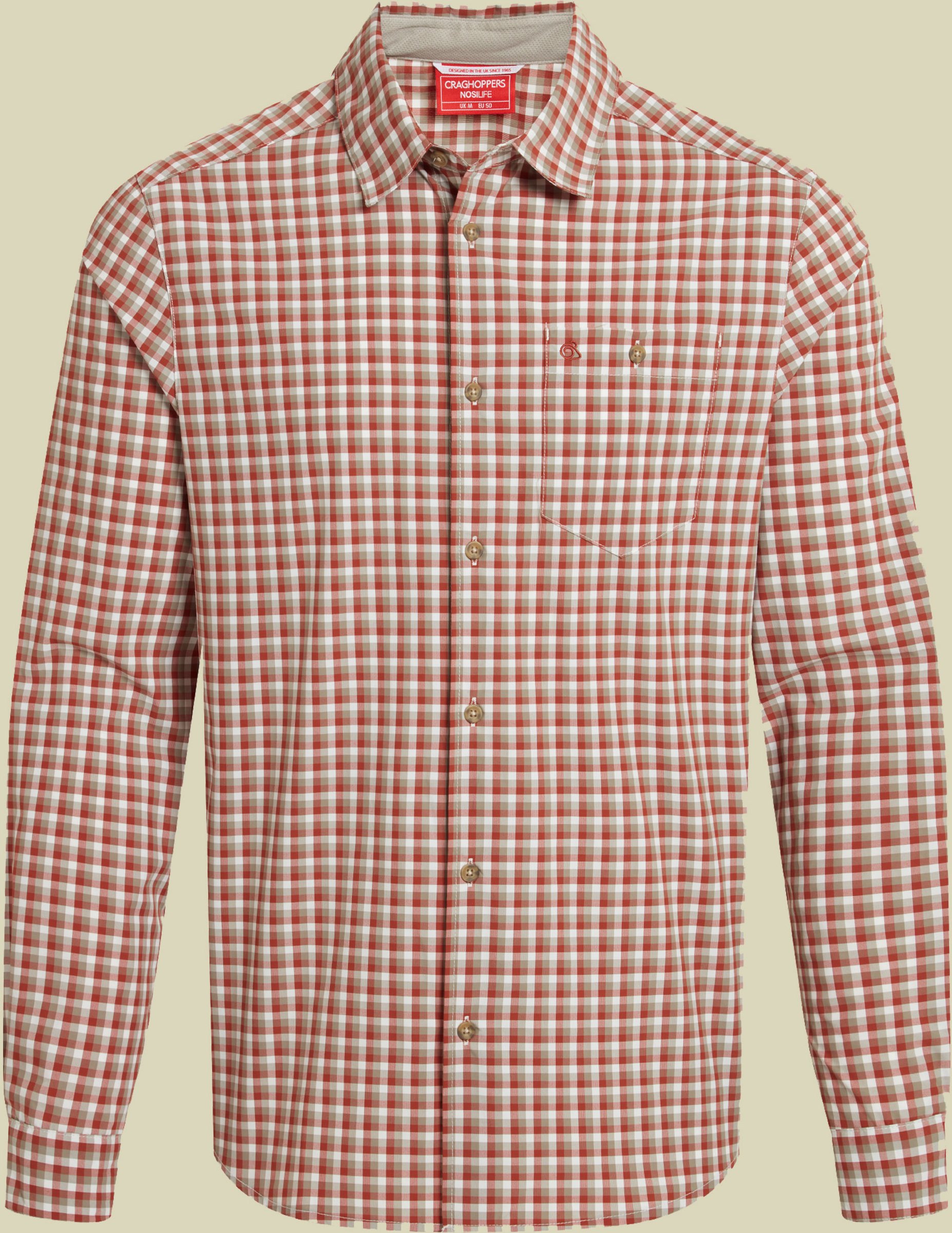 NosiLife Nuoro Check Long Sleeved Shirt Men S rot - red beach check