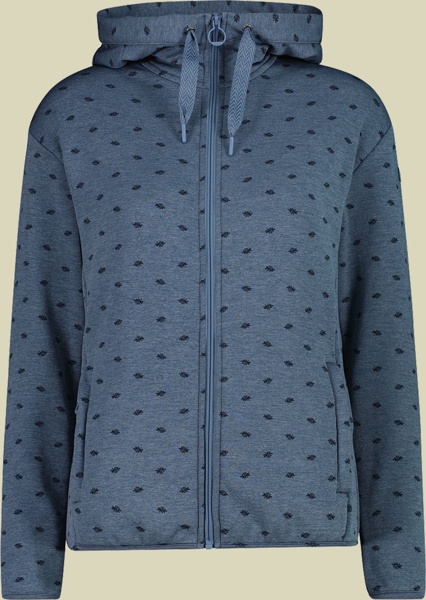 Woman Jacket Fix Hood Stretch Performance 38 blau - Farbe space meliert